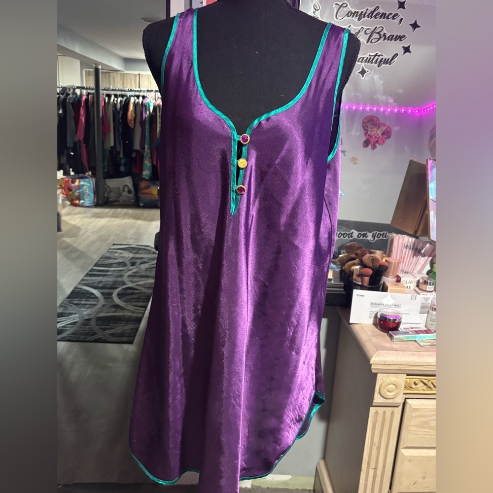 NWOT Vintage 80-90’s Purple Nightgown Courtney & Co. & handmade Beauty gift bag.
